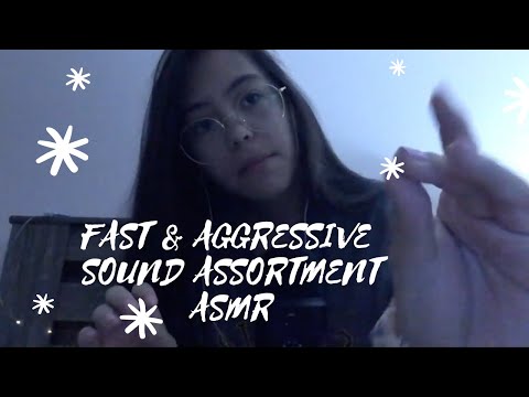 ASMR | Fast Aggressive Unpredictable Sound Assortment | breathing exercises, salt & pepper, & more!