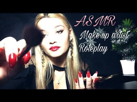 ASMR Make up artist Roleplay for Christmas 💄🎄   | Touching and Brushing you
