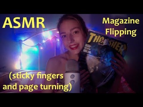 ASMR MAGAZINE FLIP THRU (paper sounds, page turning, sticky fingers, whispered)