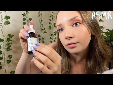 ASMR Over Explaining Skincare Items (whispering, repeating words, tapping & scratching)✨💕