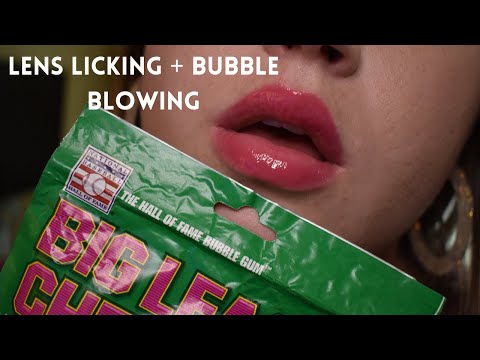 ASMR || Lens Licking + Bubble Gum Blowing