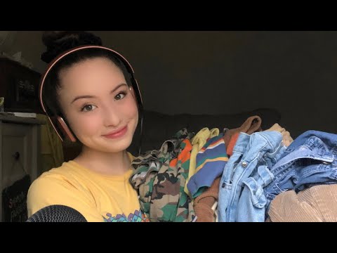 (ASMR) Thrifted Clothes Haul + Eating Hot Cheetos