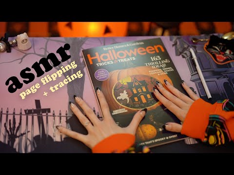 ASMR Halloween Magazine Flip Through 🎃 (soft spoken + paper sounds)