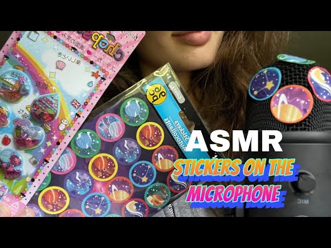 *SUPER TINGLY* ASMR stickers on the microphone