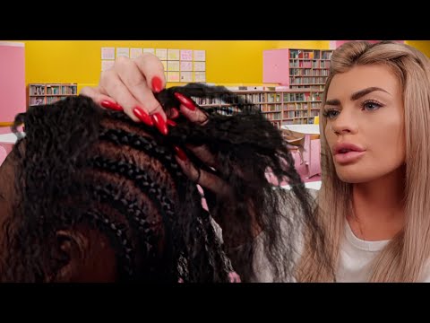 ASMR removing your itchy braids & scratching your scalp  💜 (hair play roleplay)