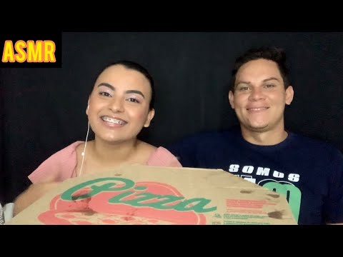 ASMR COMENDO PIZZA EM CASAL 🍕 (mukbang pizza, eating pizza)