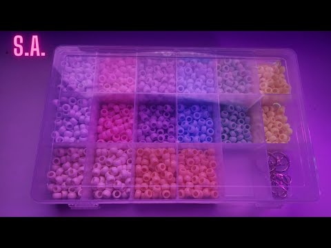 Asmr | Playing with Pony Beads Sound (Neon Version)