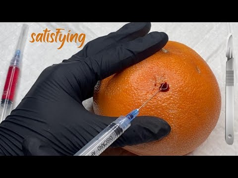 [ASMR] Injecting/Surgery On A Grapefruit