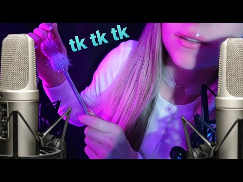 ASMR Sleep - Layered Sounds, Mic Whispering, Brushing and Scratching, Relaxing Ear Attention Tktktk