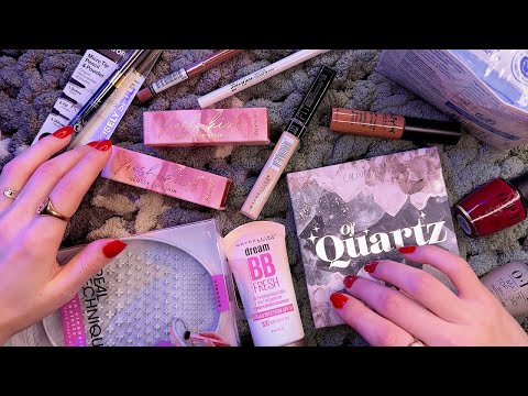 ASMR Makeup Haul Tapping and Scratching 💄 (whispered)