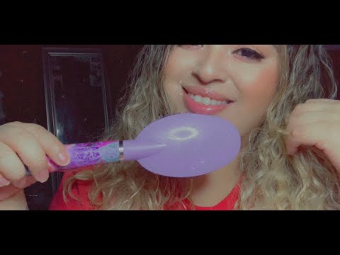 ASMR| Brushing my curly hair 👩🏼‍🦱 | some whispering, lots of hair sounds