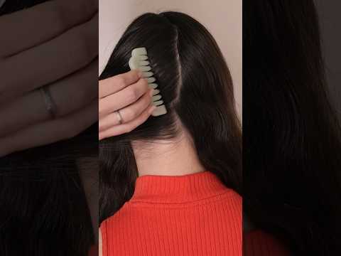 Hair parting & jade comb ASMR ❤️ #asmr #asmrhair