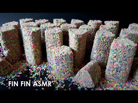 🎊ASMR : Gritty Colorful Triangles Crumble #337🎊 (Dry Request)