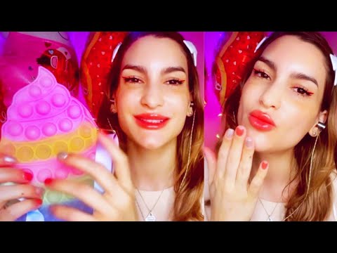 ASMR | POPPING ICE-CREAM PURSE | COUNTING IN FRENCH | KISSING SOUNDS💋