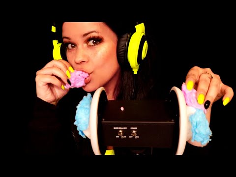 ASMR 3DIO 😋 Eating Cotton Candy On your Ears 😋 [No Talking]