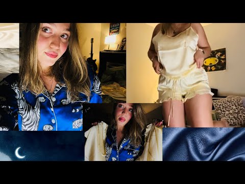 ASMR Silk Pajama Try On Haul (SlipIntoSoft)