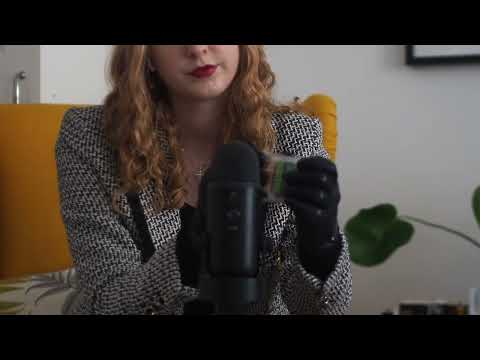 ASMR Plastic wrap crinkles with leather gloves