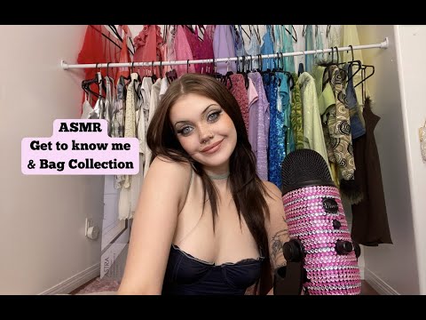ASMR introduction & bag collection ! Tapping, Scratching, Fabric Sounds, Ramble, & Mouth Sounds 🤍