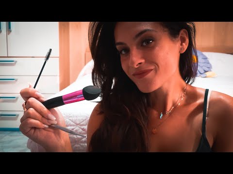 ASMR Roleplay Doing  your eyebrows || I take care of you ITA