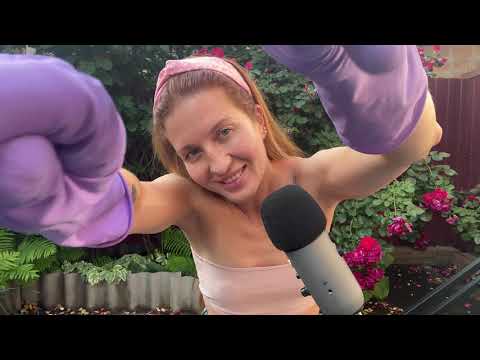 ASMR | Super Tingly Gloves | Working in the Garden