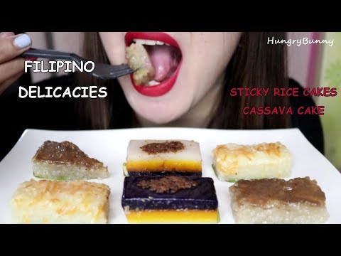 ASMR STICKY RICE CAKES | CASSAVA CAKE | STICKY EATING SOUNDS