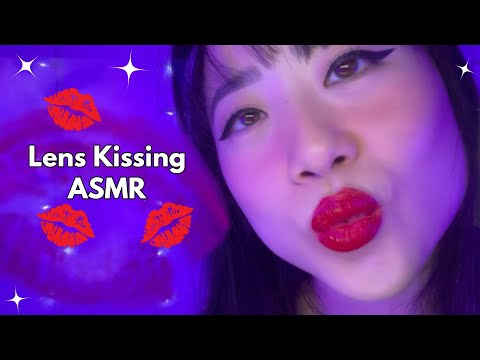 ASMR Red Lipstick Lens Kissing, Mwuah!