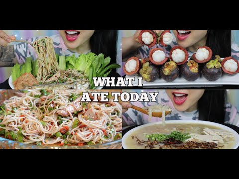 ASMR *WHAT I ATE TODAY Part 5 (SPICY NOODLES, MANGOSTEEN, RICE NOODLE SOUP) EATING SOUNDS | SAS-ASMR