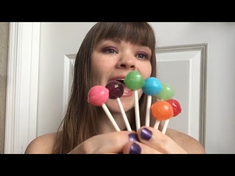 ASMR LOLLIPOPS 7x PRIDE PARTY! Sweet treats eating show Soft Spoken Whisper satisfying mouth sounds