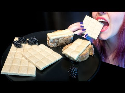 ASMR: Melted White Chocolate Toasts & Choc Bar 🍫 | SUPER CRUNCHY ~ Relaxing Eating [No Talking|V] 😻