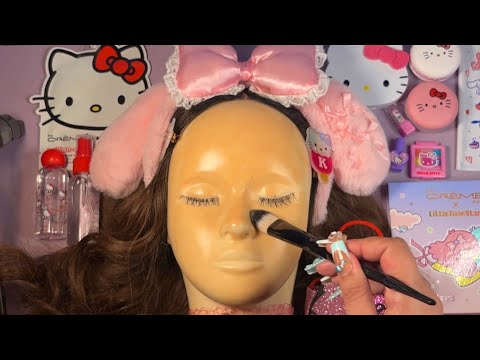 ASMR💄Makeup On Mannequin (Hello Kitty Theme)