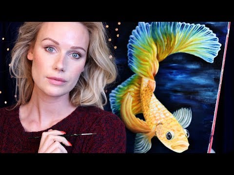 ASMR 'Isabel Ross' 🎨  Painting a Colorful Fish for Relaxation (part two)