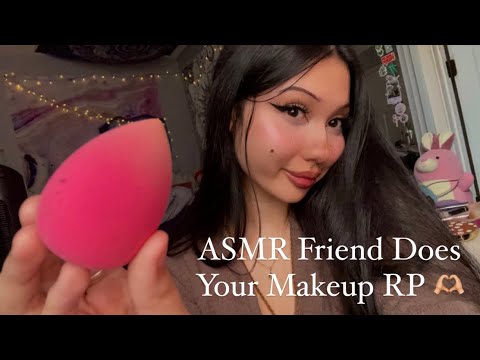 ASMR Friend Does Your Makeup Roleplay ♡ ☾ | Ear to Ear Whispers