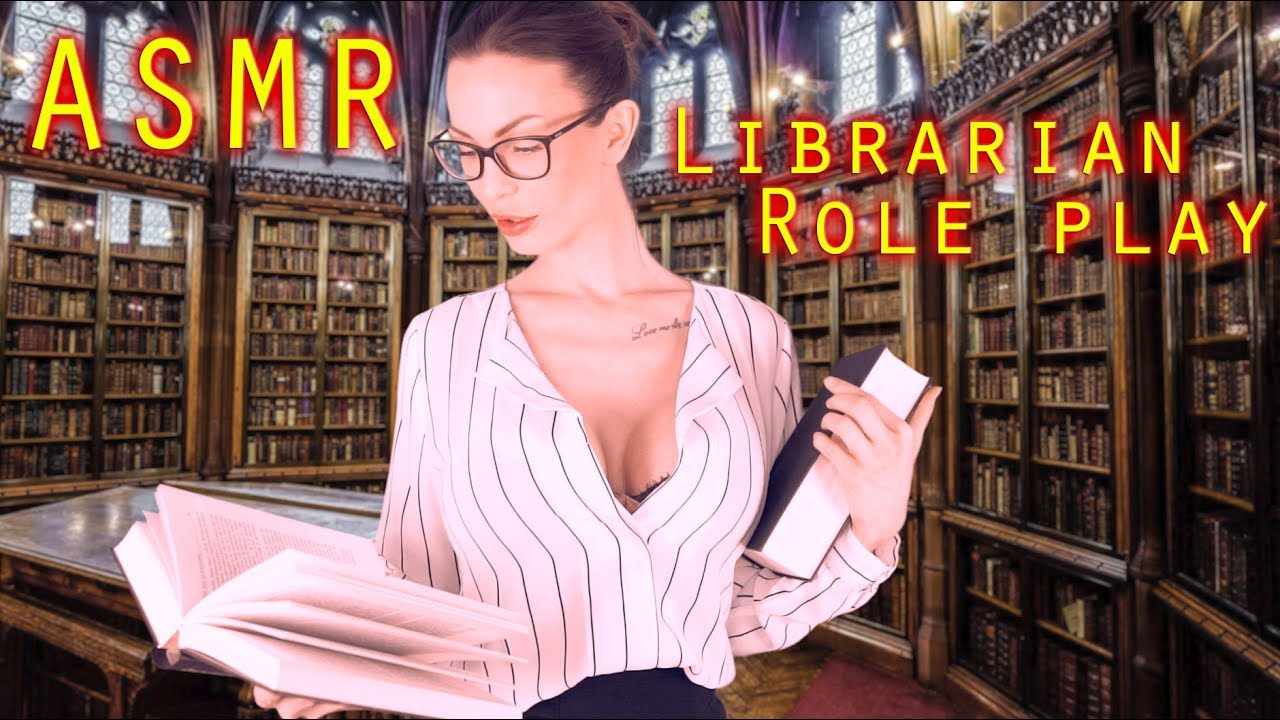 ASMR Librarian Roleplay Soft Whispering Tapping Page turning Reading for Tingles