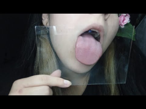 Close lens licking (glass licking) ASMR - sayu asmr