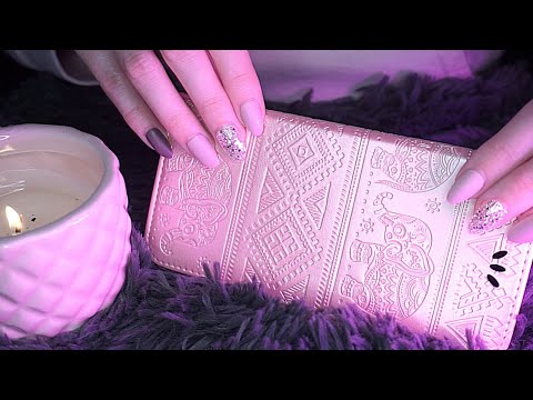 ASMR Textured Scratching on Bags & Wallets | 🌸 PINK Themed 🌸 | No Talking