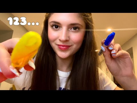 ASMR Counting, Poking, and Tracing You with Different Objects | Face Tracing, Mouth Sounds