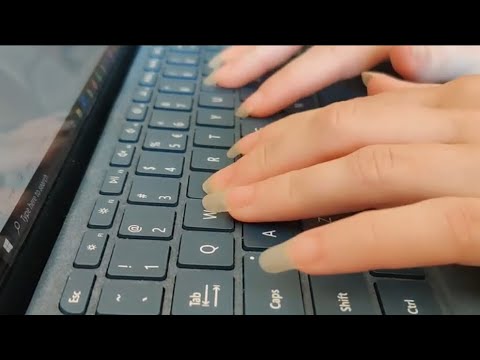 Keyboard Typing/Clicking Long Natural Nails ASMR