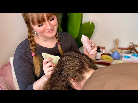 ASMR Real Person Scalp Massage, Hair Brushing & Combing, Hair Care and Personalized Attention