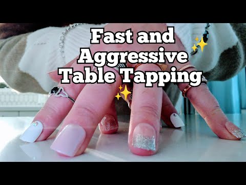 ASMR Fast and Aggressive Table Tapping with Tingly Visuals (2 Minute Specific ASMR Trigger Series)