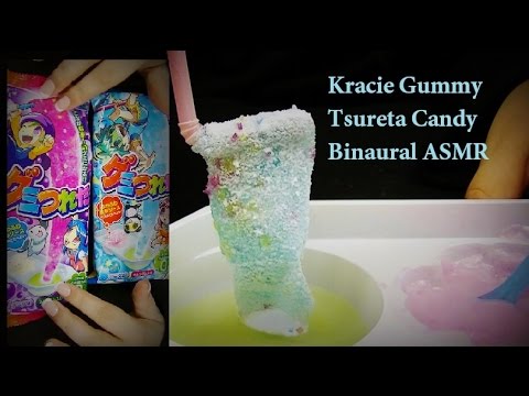 ASMR: Kracie Gumi Tsureta DIY Gummy Candy Kit (Grape and Soda Flavored) Binaural Sound Snack