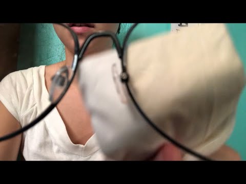 ASMR eye exam roleplay testing for color blind follow the light clicking noises tapping on glasses
