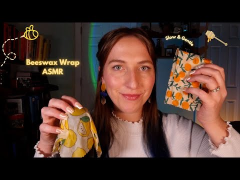 ASMR Beeswax Wrap (Extra Gentle) 🐝💛 Sticky Sounds, Tapping & Scratching for Sleep & Relaxation
