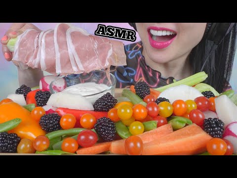 ASMR CRUNCHY VEGGIE PLATTER (EATING SOUNDS) NO TALKING | SAS-ASMR