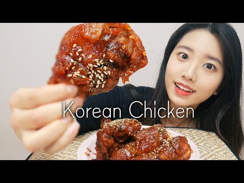 직접만든 양념치킨 리얼사운드 먹방(korean Chicken eating sounds)[한국어 ASMR]홈메이드,home made Chicken,치킨 이팅사운드,꿀꿀선아,
