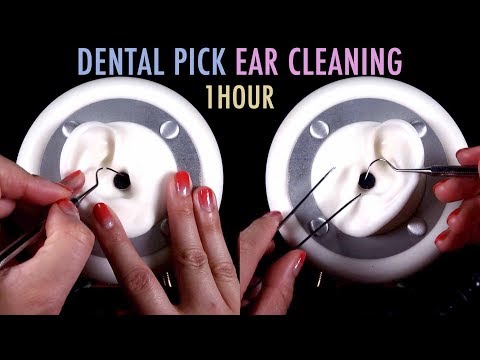 ASMR. 1 Hour of Ear Cleaning w/Dental Pick & Tweezers (No Talking)