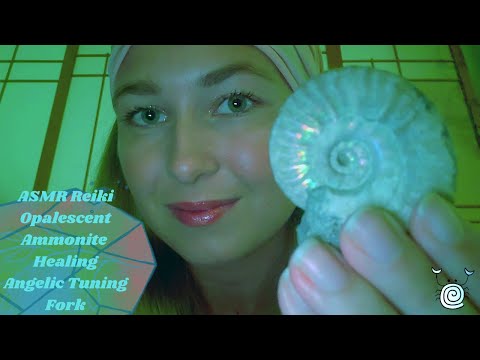 ASMR by P.A.R. ~ ASMR Reiki | Opalescent Ammonite Healing | Angelic Tuning Fork | Hand Movements