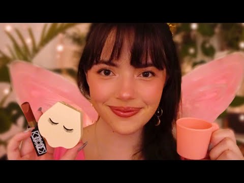 ASMR Fairy Does Your Wooden Makeup 🌸🧚‍♀️ (wooden toys, coffeeshop, layered sounds)
