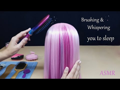 ASMR Brainmelting Hair Brushing & Whispering You to Sleep (Layered Sounds)