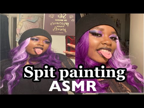 ASMR Intense Wet Spit Painting ( for mouth sound lovers ) 💜💟💜