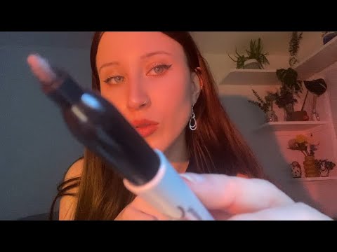 asmr | tracing/doodling on your face w gentle whispering